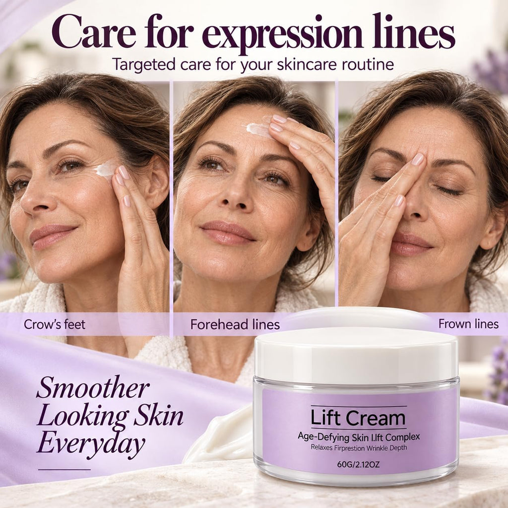 Instant Face Lift Cream for Women in high-quality packaging, targeting expression lines for smoother skin. Available at Curat Cart.
