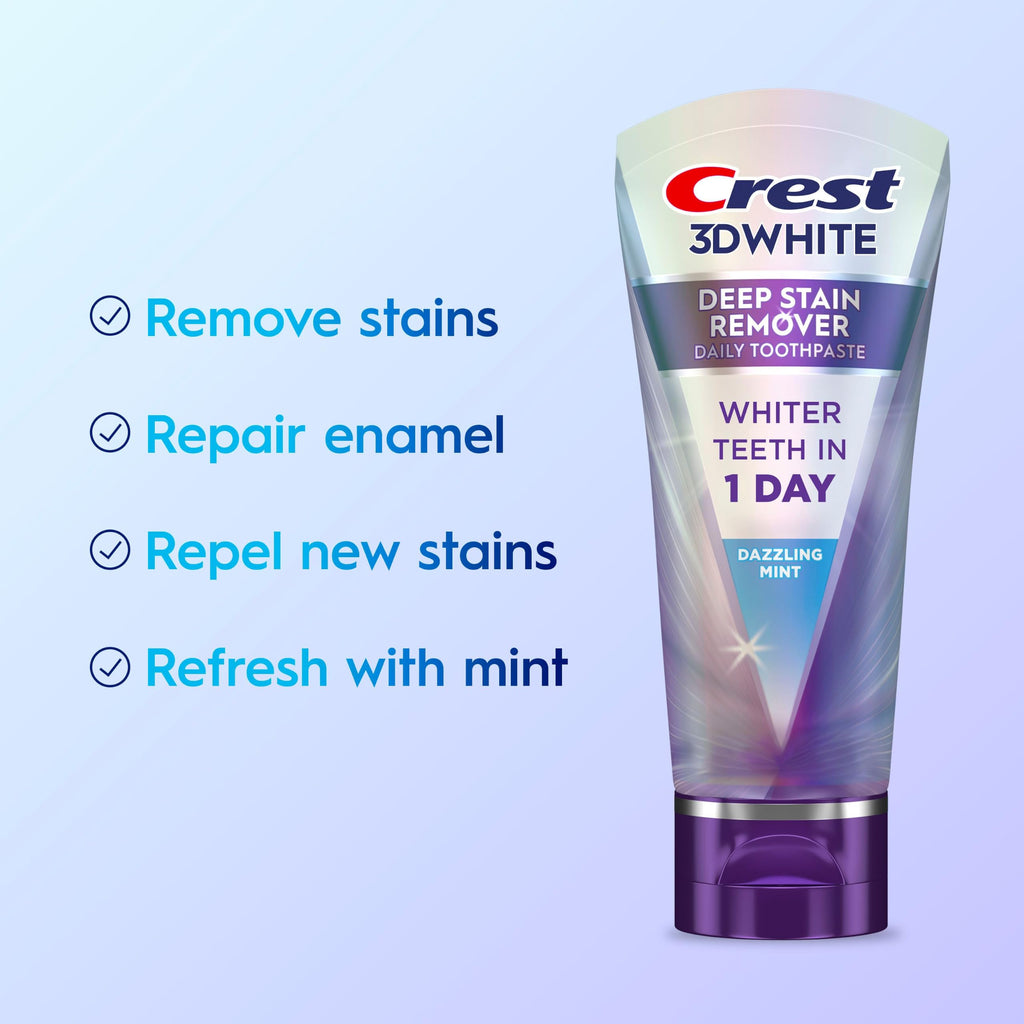 Crest 3DWhite Deep Stain Remover Toothpaste for whiter teeth in 1 day. 100% Authentic, available at Curat Cart in India.