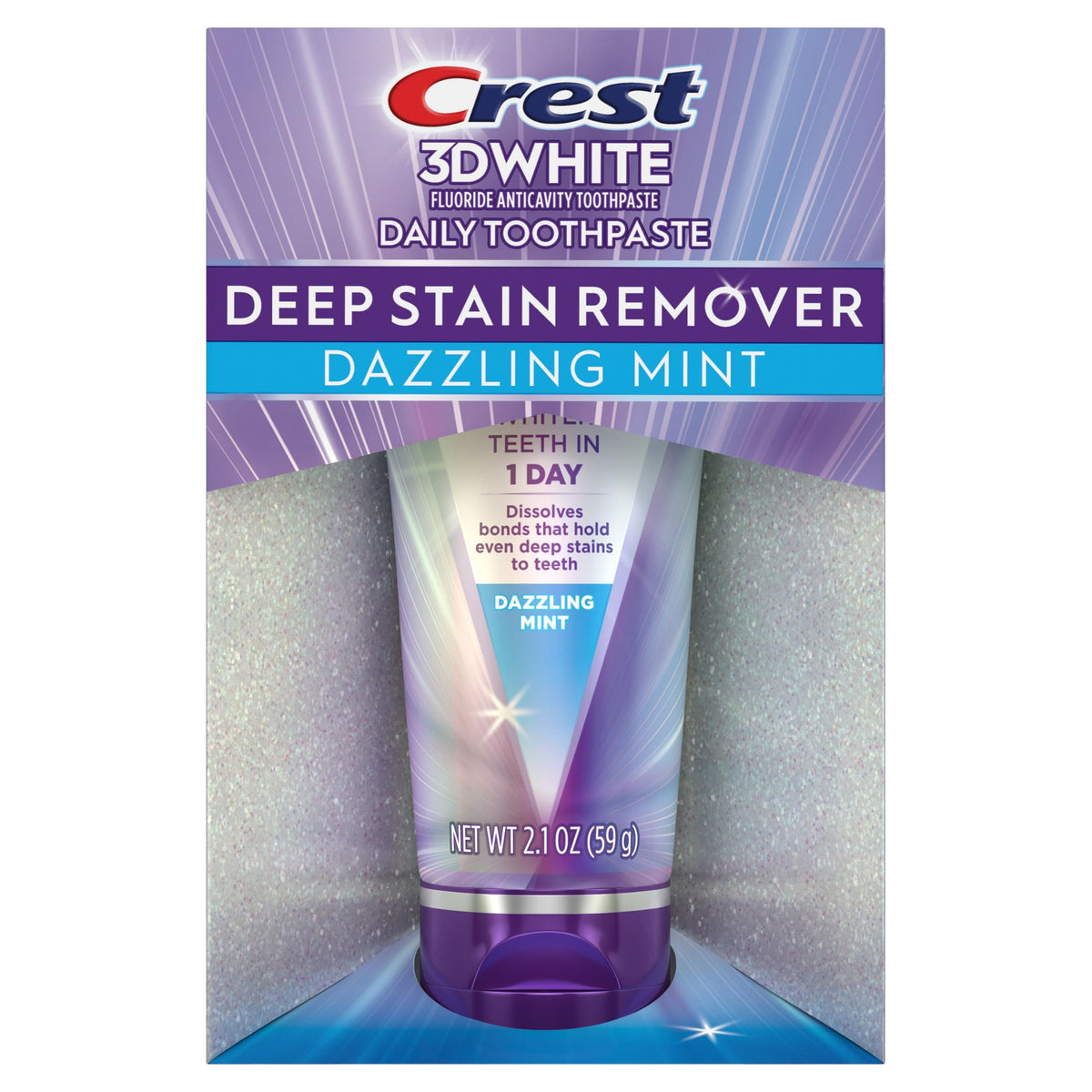 Crest 3DWhite Deep Stain Remover Toothpaste eliminates stains in just one day. Upgrade your oral care routine at Curat Cart.