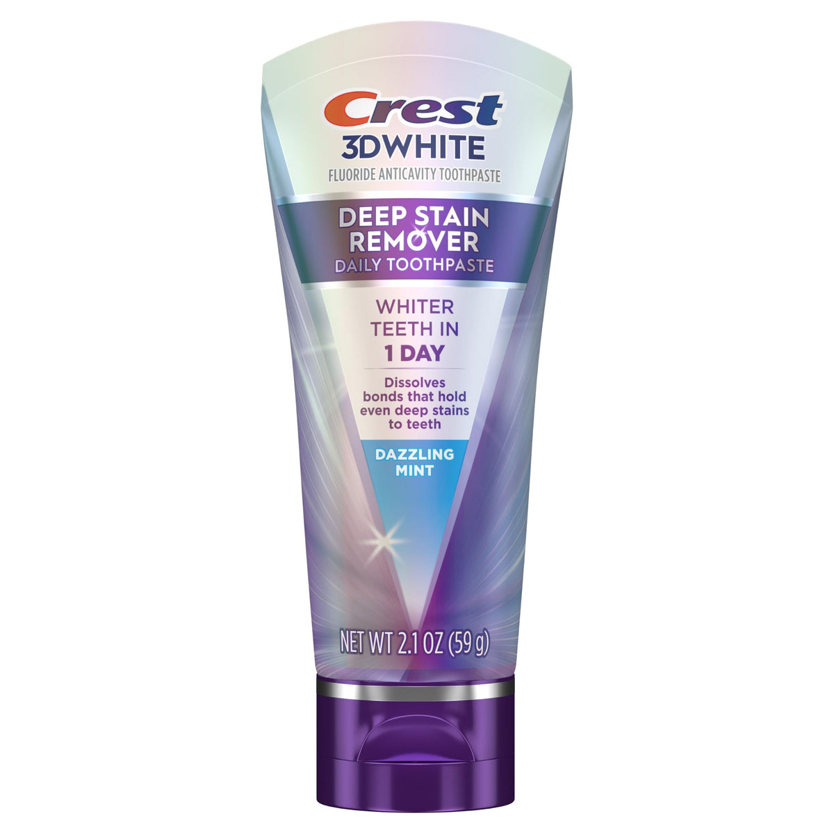 Crest 3DWhite Deep Stain Remover Toothpaste offers whiter teeth in 1 day. 100% Authentic, available at Curat Cart in India.
