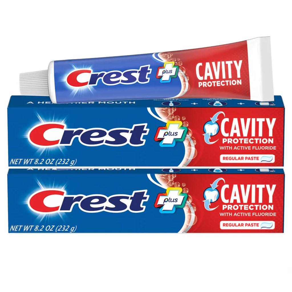Crest Toothpaste Cavity Protection, a premium import with active fluoride for optimal dental care. Available at Curat Cart.