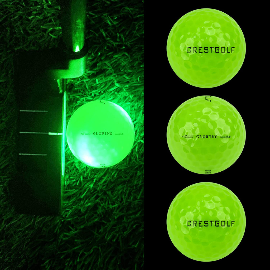 Experience the premium imported Crestgolf Glow in The Dark Golf Balls, perfect for night play. Available at Curat Cart.