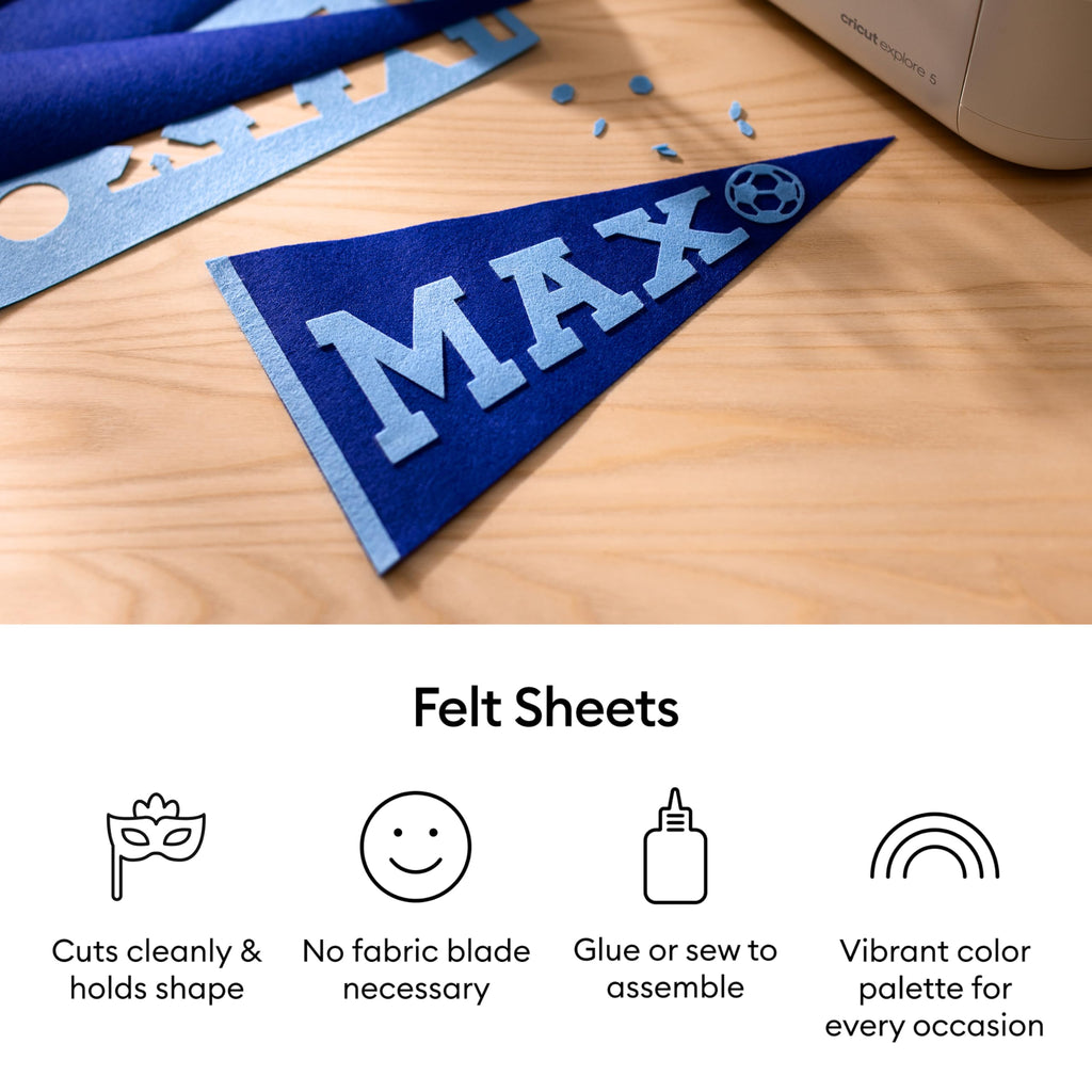 High-quality Cricut Felt Sheets Rainbow Sampler, vibrant colors, perfect for DIY projects. Available at Curat Cart.