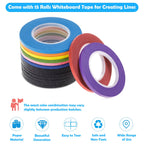 Cridoz Whiteboard Tape set of 15 rolls in various colors, 100% Authentic, available in India at Curat Cart. Perfect for decoration and crafting.