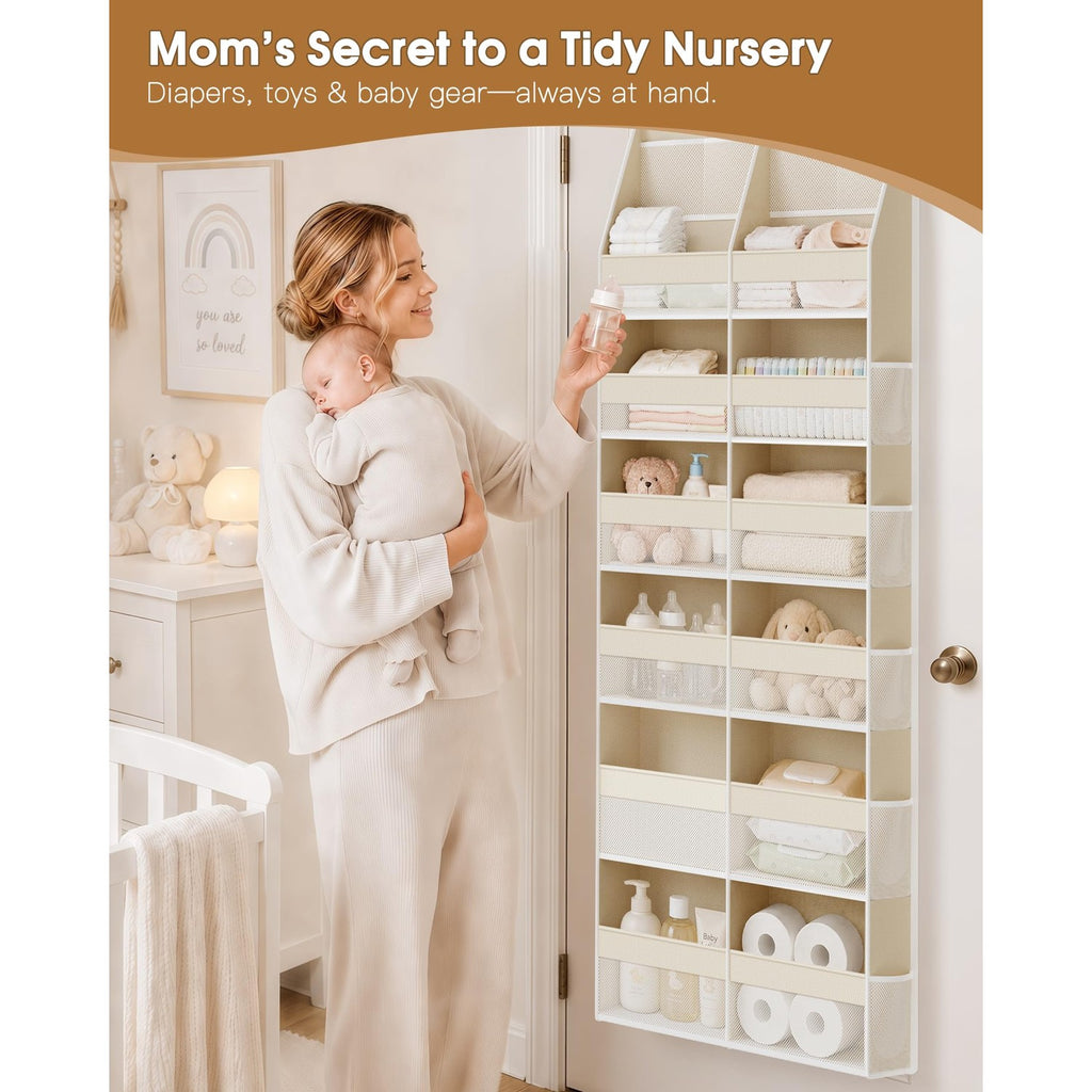 Elevate your nursery with the Criusia Over the Door Organizer, specially curated by Curat Cart for stylish storage solutions.