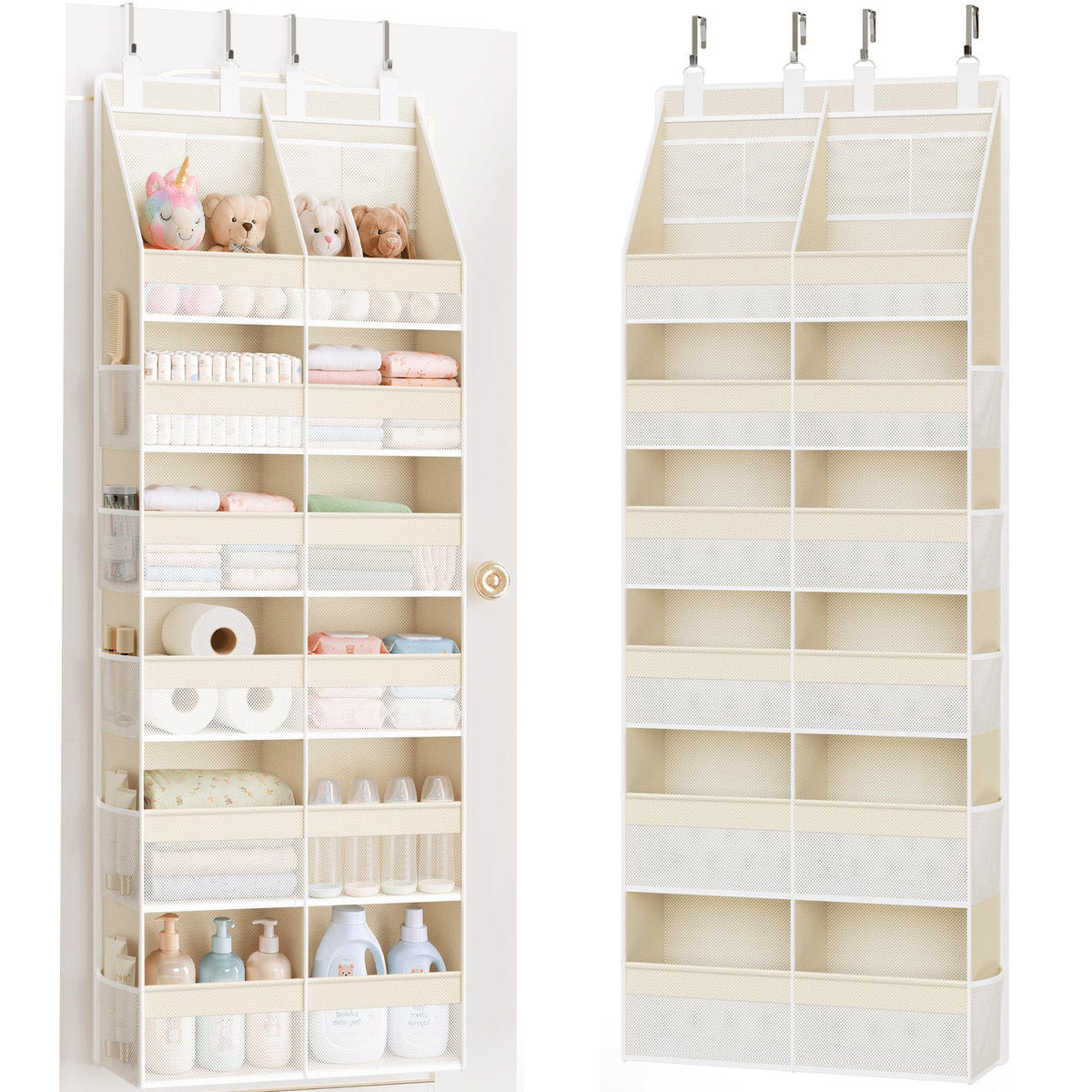 Criusia Over the Door Organizer, a premium import, maximizes storage with stylish compartments for efficient organization. Available at Curat Cart.
