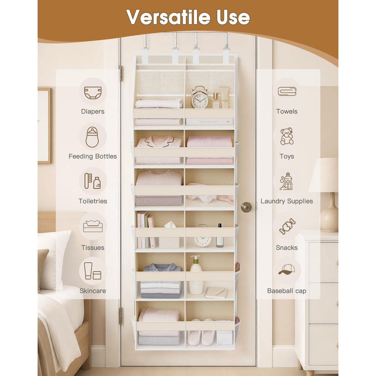 Discover the Criusia Over the Door Organizer, specially curated by Curat Cart, perfect for storing towels, toys, and more.
