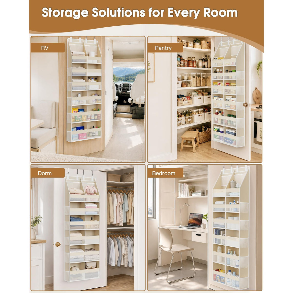 Criusia Over the Door Organizer offers versatile storage solutions for every room. 100% Authentic, available at Curat Cart in India.