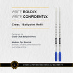 Premium imported Cross Ballpoint Pen Refill, designed for smooth, reliable performance in blue ink. Available at Curat Cart.