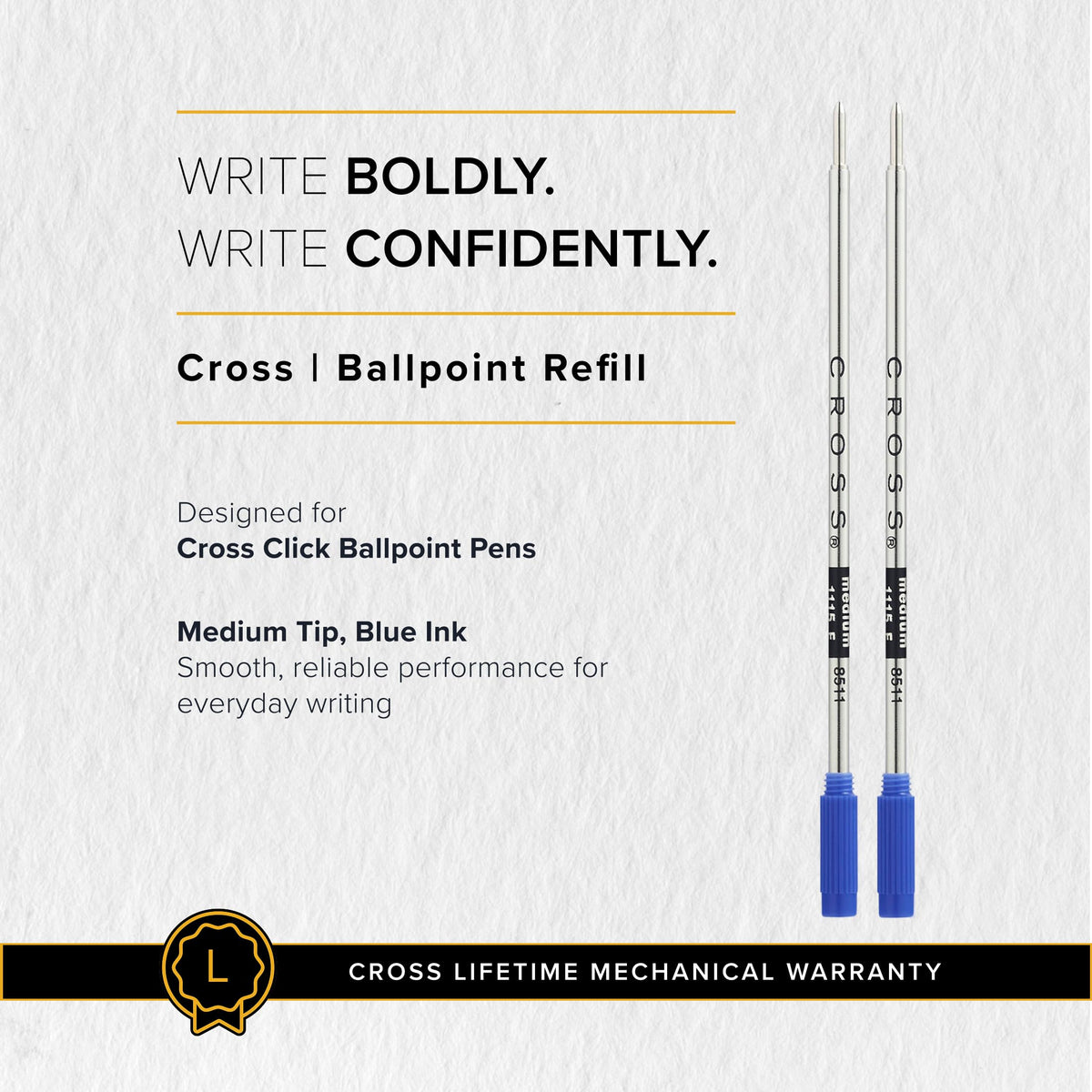 Premium imported Cross Ballpoint Pen Refill, designed for smooth, reliable performance in blue ink. Available at Curat Cart.