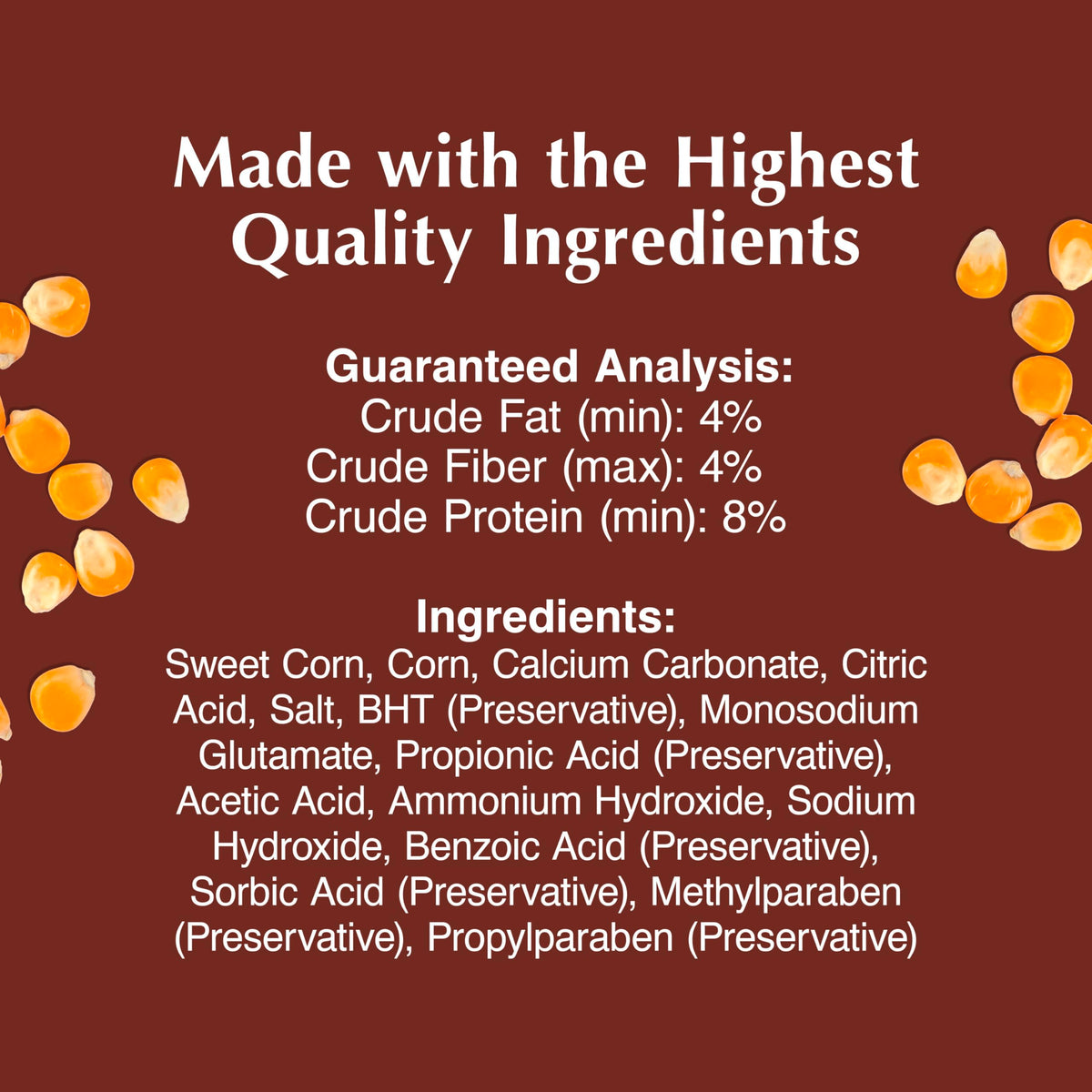 C&S Sweet Corn Squirrelog Refill features premium ingredients with guaranteed quality, available at Curat Cart.