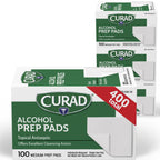 CURAD Alcohol Prep Pads, a premium imported antiseptic, offer effective cleansing action. Available at Curat Cart.
