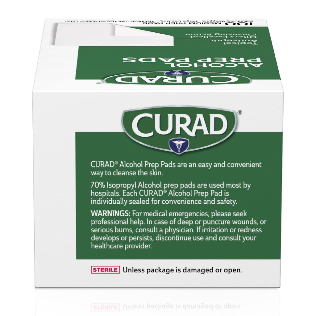CURAD Alcohol Prep Pads provide 70% isopropyl alcohol for effective cleansing. 100% Authentic, available at Curat Cart in India.