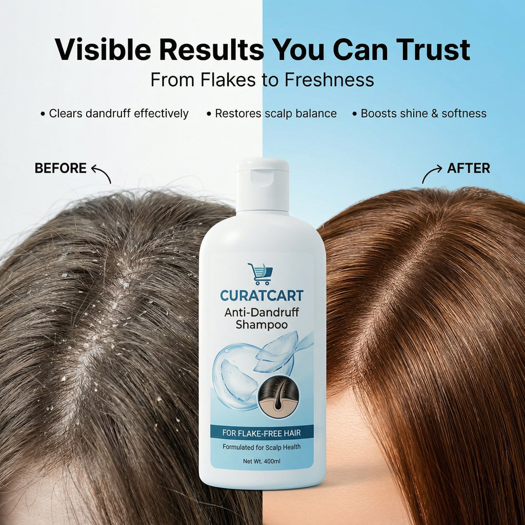 CURAT CART Anti-Dandruff Shampoo - Back Label & Ingredients Details | buy 100% authentic product online in India via Curat Ca