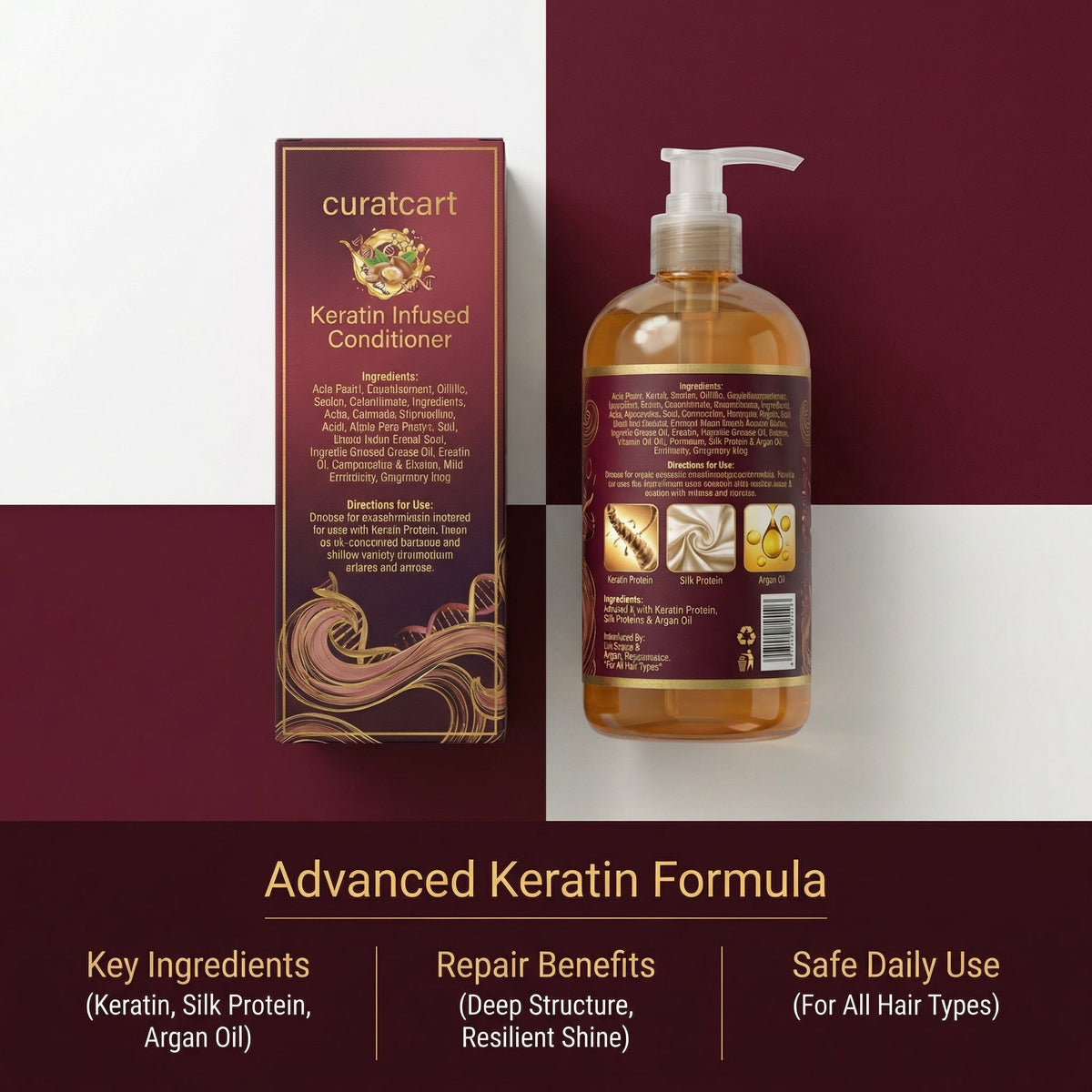 CURAT CART Keratin Conditioner - Texture, Swatch & Consistency | fast dispatch across India from Curat Cart