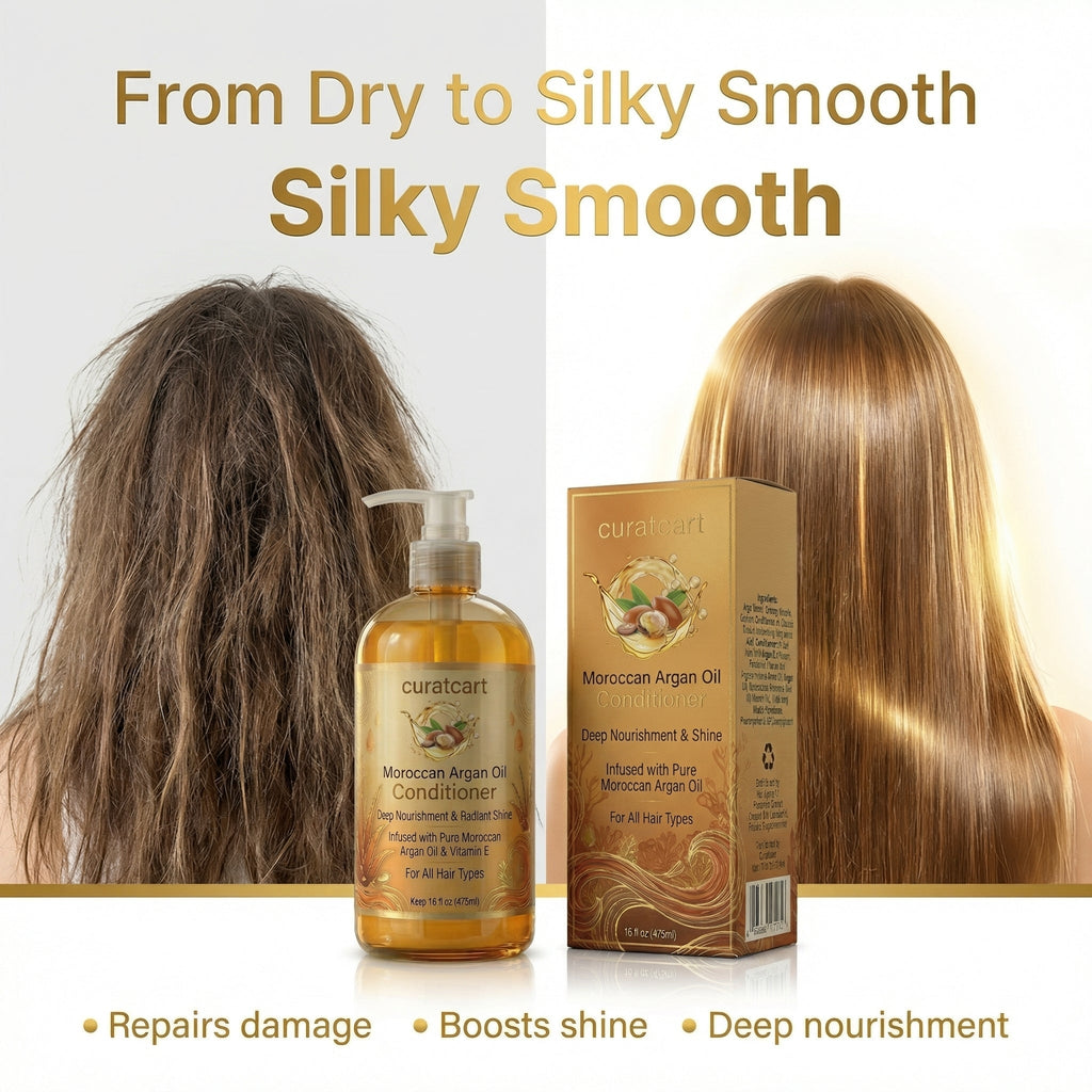 CURAT CART Moroccan Argan Oil Conditioner - Application & Usage Demonstration | buy online in India with doorstep delivery at