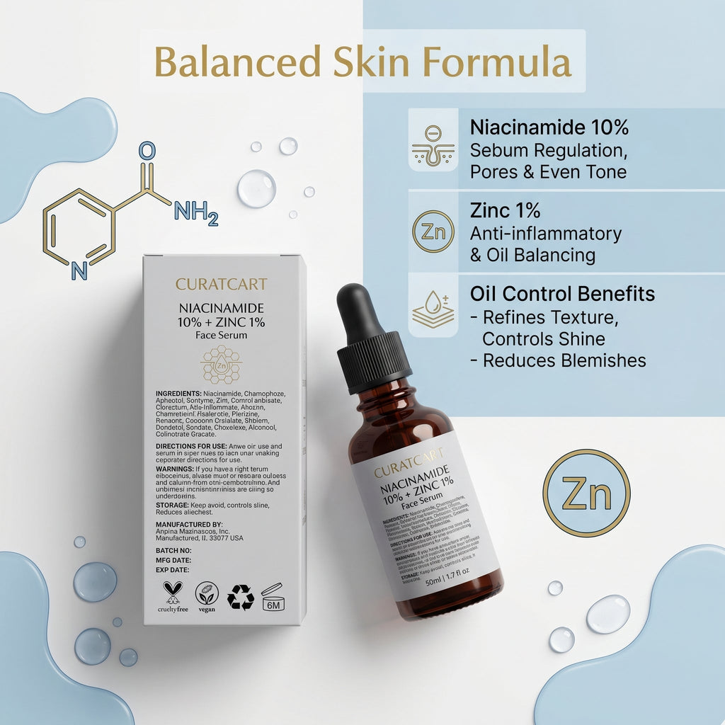 CURAT CART Niacinamide Zinc Face Serum - Texture, Swatch & Consistency | fast dispatch across India from Curat Cart