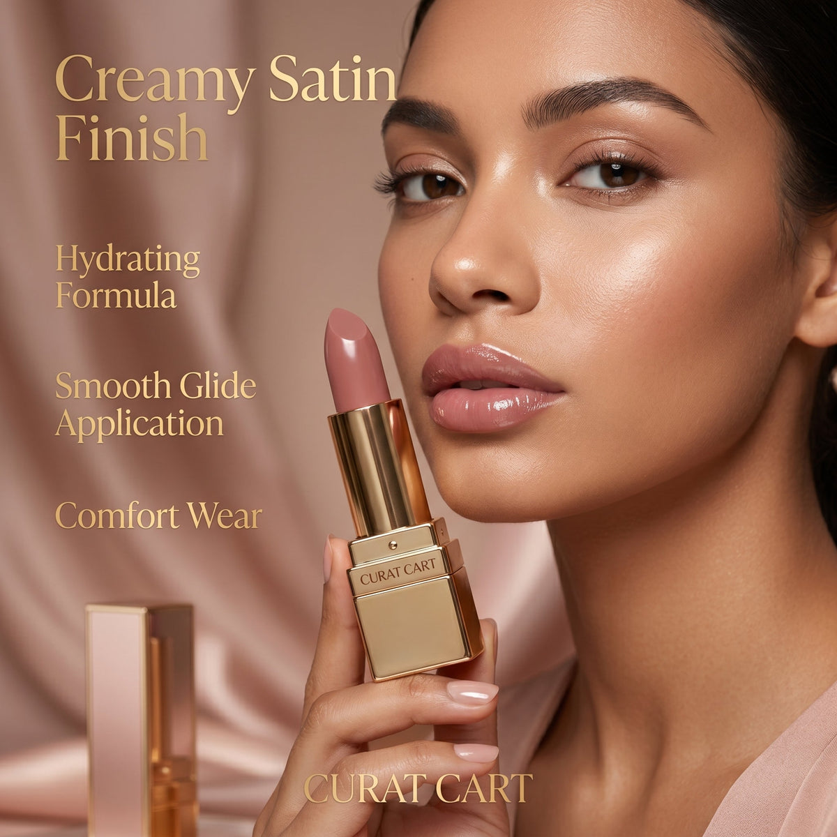 CURAT CART Satin Finish Lipstick - Back Label & Ingredients Details | buy 100% authentic product online in India via Curat Ca