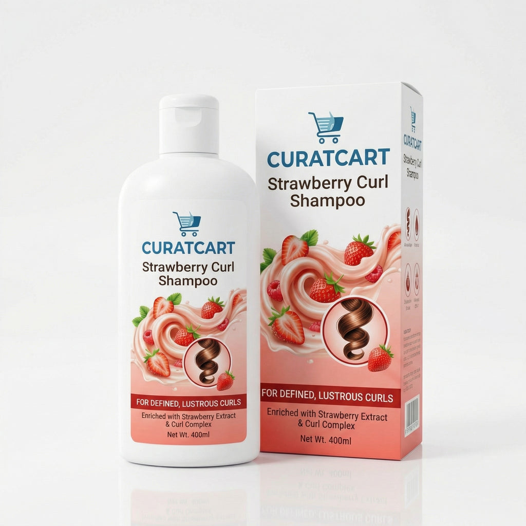 CURAT CART Strawberry Curl Shampoo - Texture, Swatch & Consistency | fast dispatch across India from Curat Cart