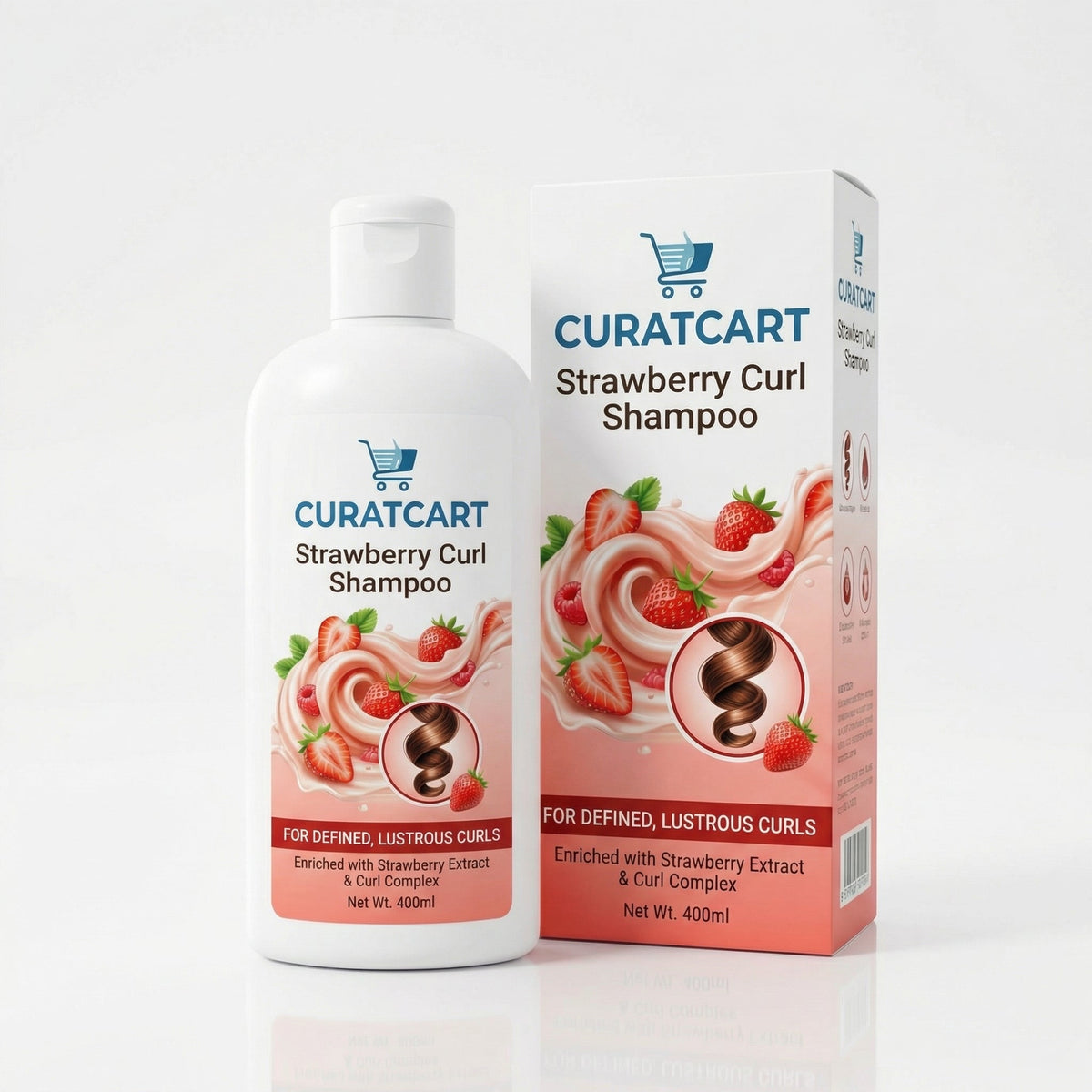 CURAT CART Strawberry Curl Shampoo - Texture, Swatch & Consistency | fast dispatch across India from Curat Cart