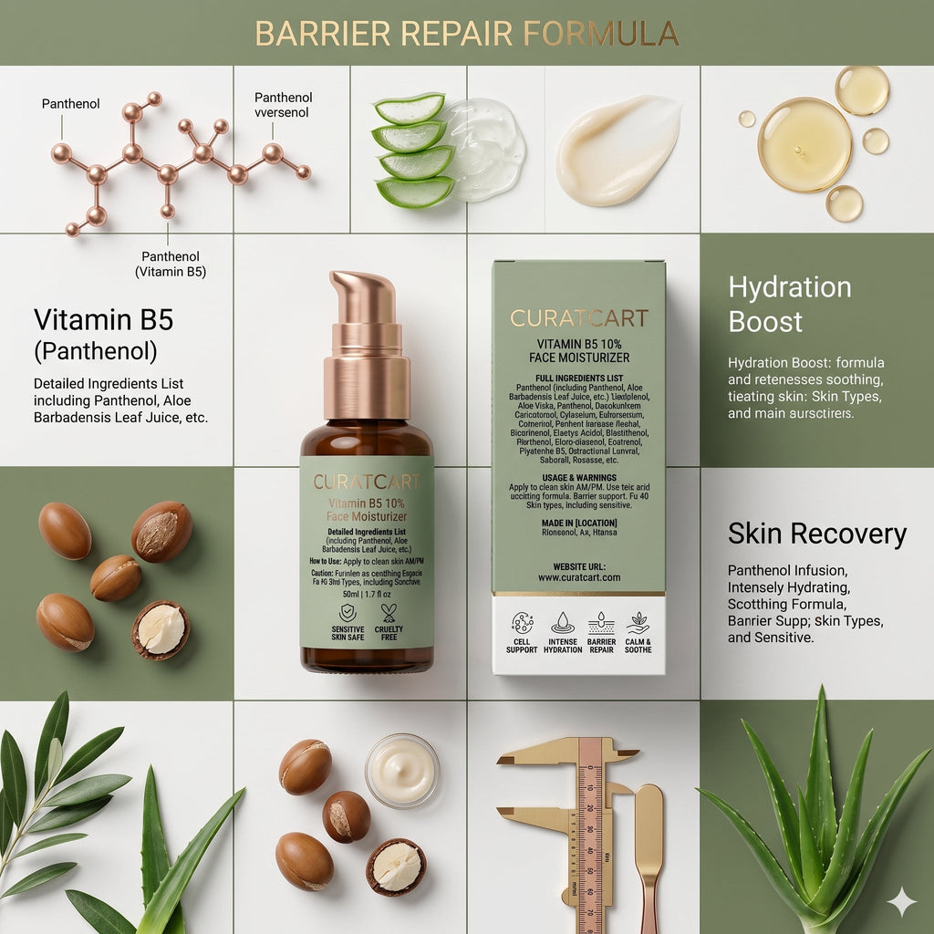 CURAT CART Vitamin B5 Face Moisturizer - Texture, Swatch & Consistency | fast dispatch across India from Curat Cart