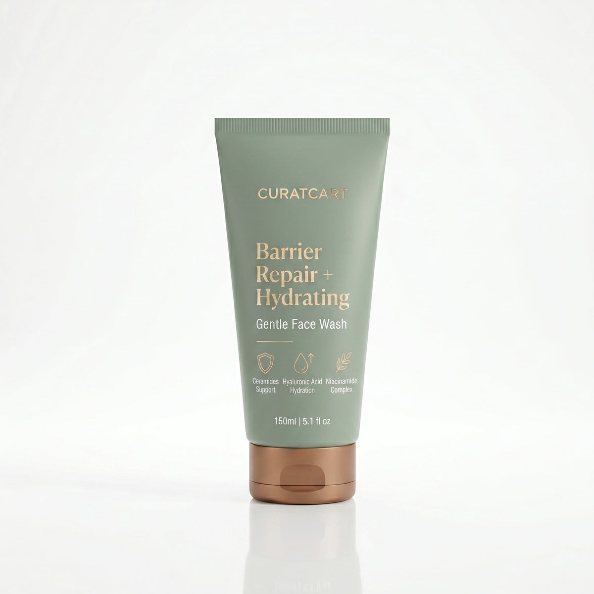 CuratCart Barrier Repair Face Wash - Front Packaging & Bottle View | genuine imported stock available in India at Curat Cart