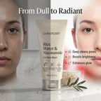 CuratCart Rice Water Niacinamide Gel - Back Label & Ingredients Details | buy 100% authentic product online in India via Cura