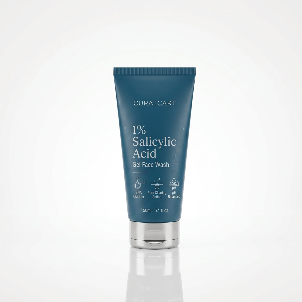CuratCart Salicylic Acid Gel Face Wash - Front Packaging & Bottle View | genuine imported stock available in India at Curat C