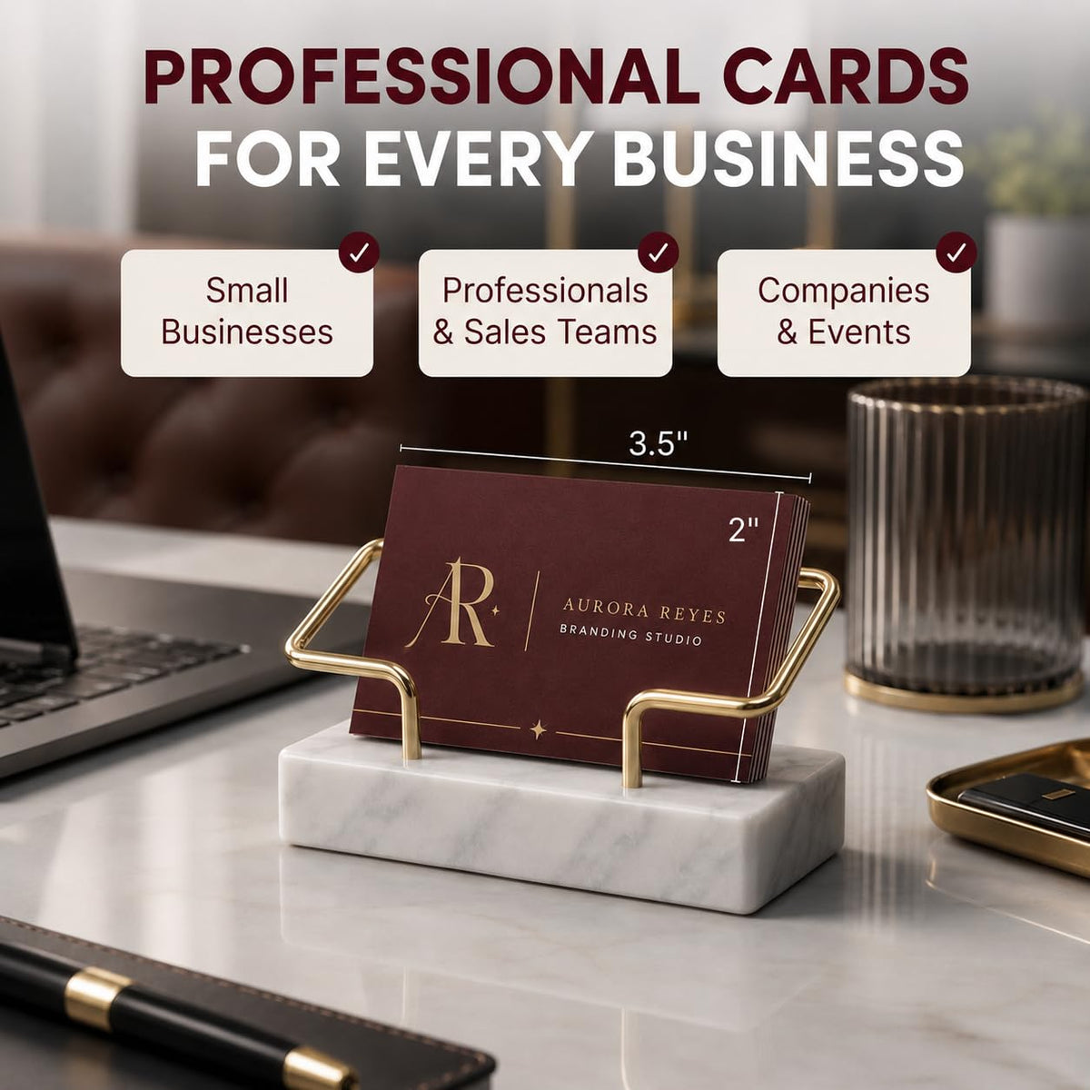 Custom Business Cards Full Color showcased elegantly at Curat Cart, perfect for small businesses and professionals. Exclusive design.