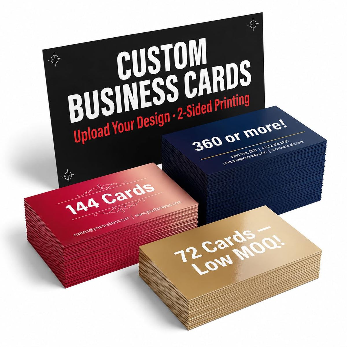 Custom Business Cards available in India with full color options. Trust Curat Cart for quality and variety. 100% Authentic.