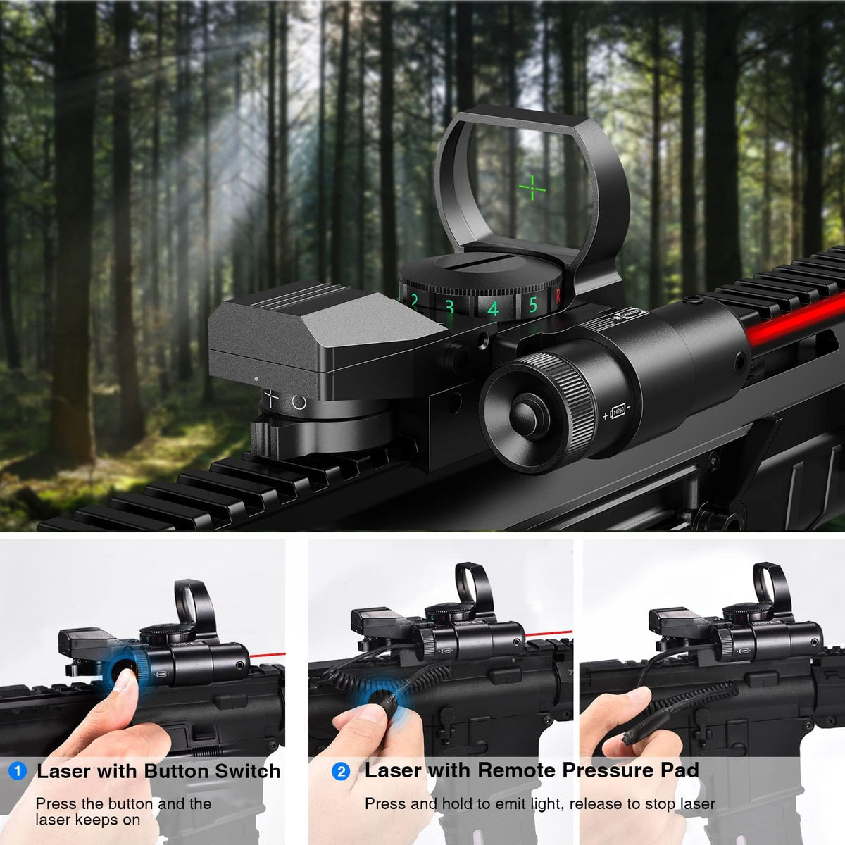CVLIFE Red Dot Sight with Laser, 100% Authentic and available in India at Curat Cart. Enhance your shooting accuracy today.