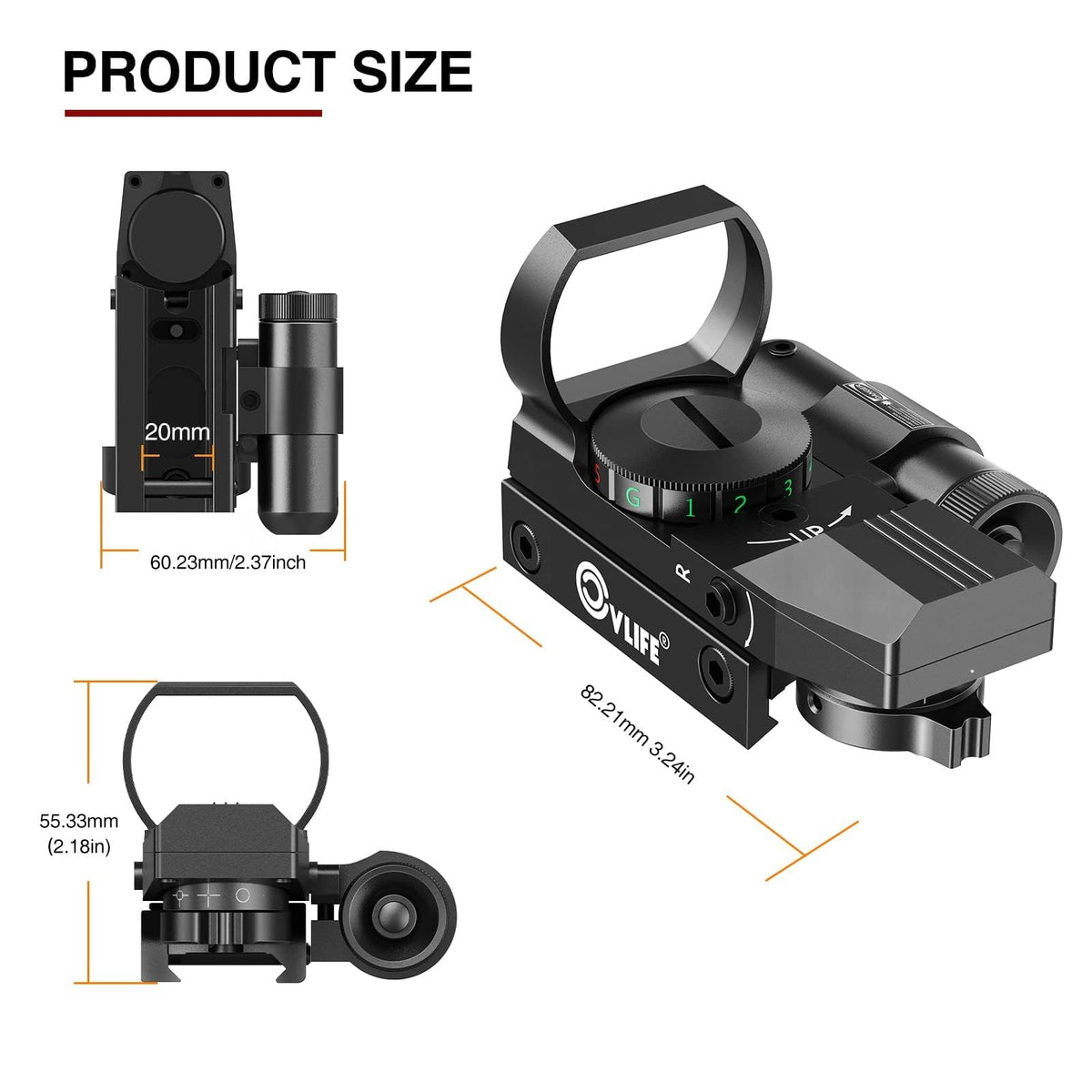 CVLIFE Red Dot Sight with Laser offers precision and reliability. 100% Authentic and available at Curat Cart for Indian consumers.