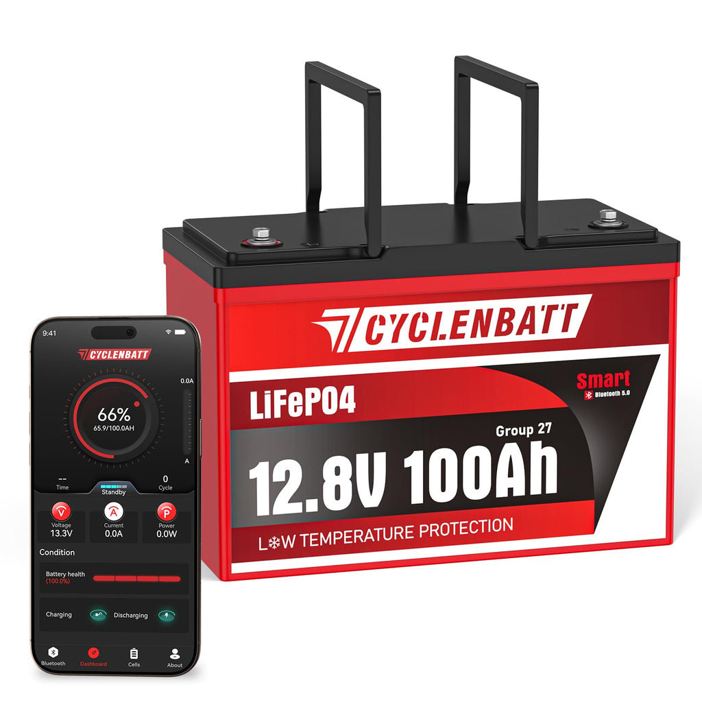 CYCLENBATT 12V LiFePO4 Battery, 100% Authentic, available in India at Curat Cart. Smart technology with low temperature protection.