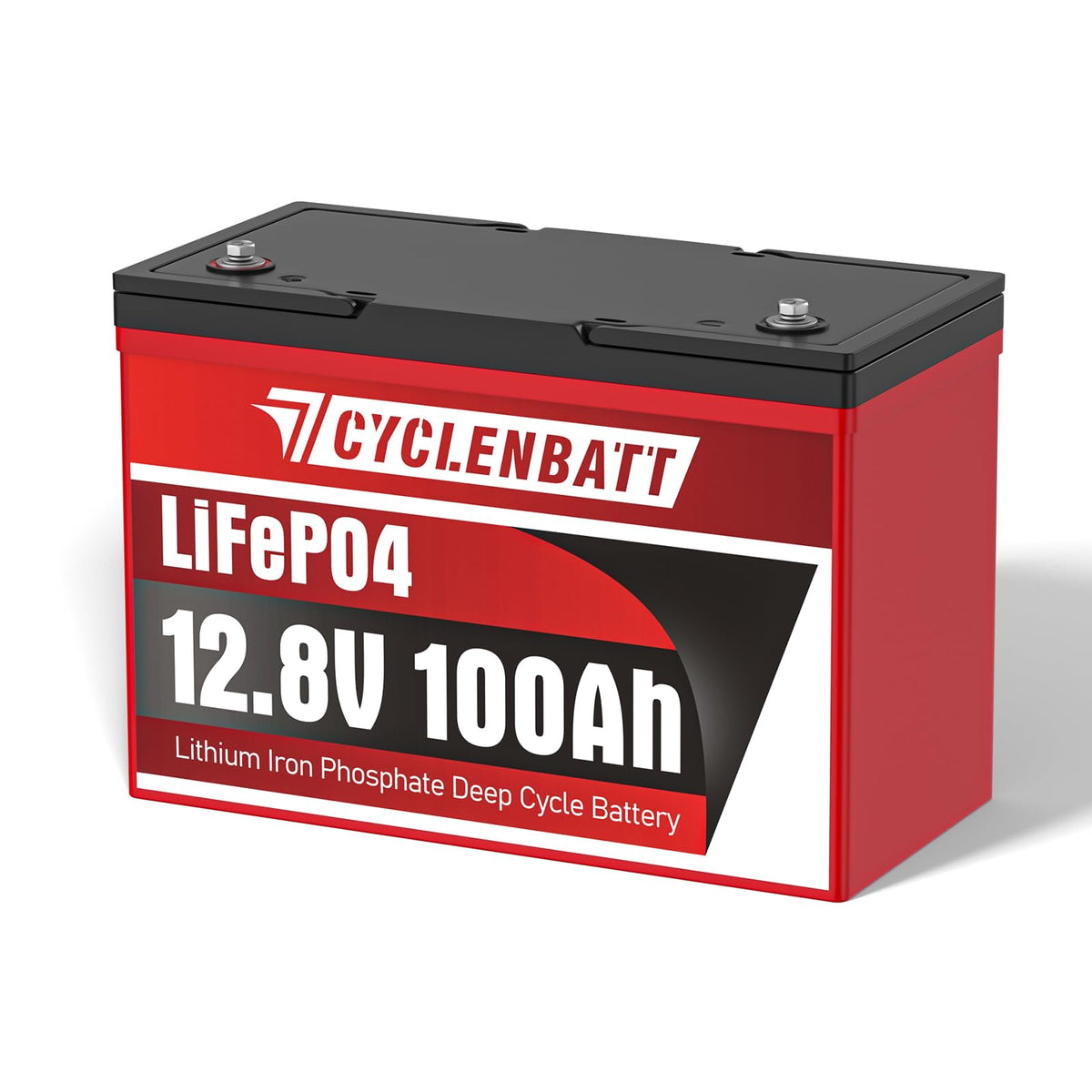 CYCLENBATT 12V LiFePO4 Battery in official packaging, featuring high-quality lithium iron phosphate design. Available at Curat Cart.