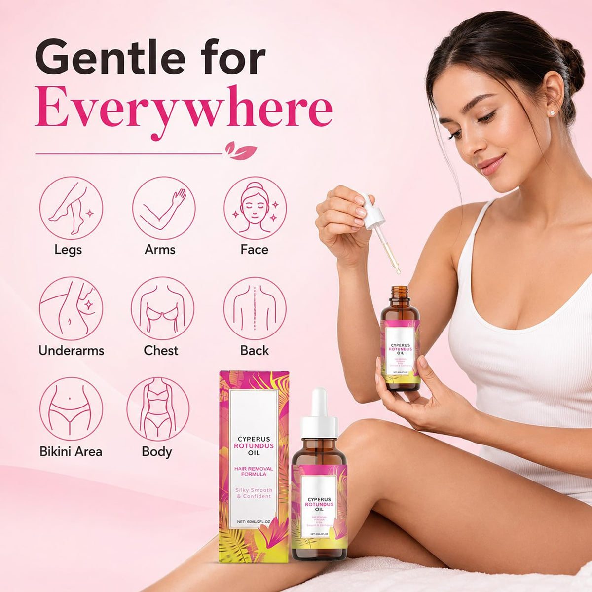 Cyperus Rotundus Oil Hair Removal, 100% Authentic, available in India at Curat Cart. Gentle for every body area.