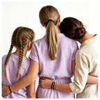 Three women with varying hairstyles, including braids and ponytails, showcasing CZZXI Hair Ties for no-damage styling.