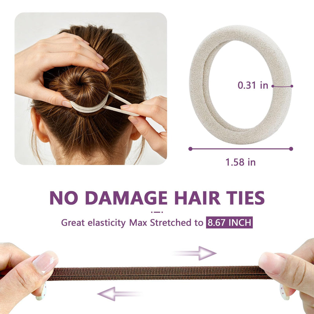 CZZXI 150ct No Damage Hair Ties with great elasticity, max stretch up to 8.67 inches. Available now for online orders.
