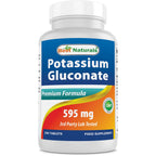 Best Naturals Potassium Gluconate 595 mg 250 Tablets (250 Count (Pack of 2))