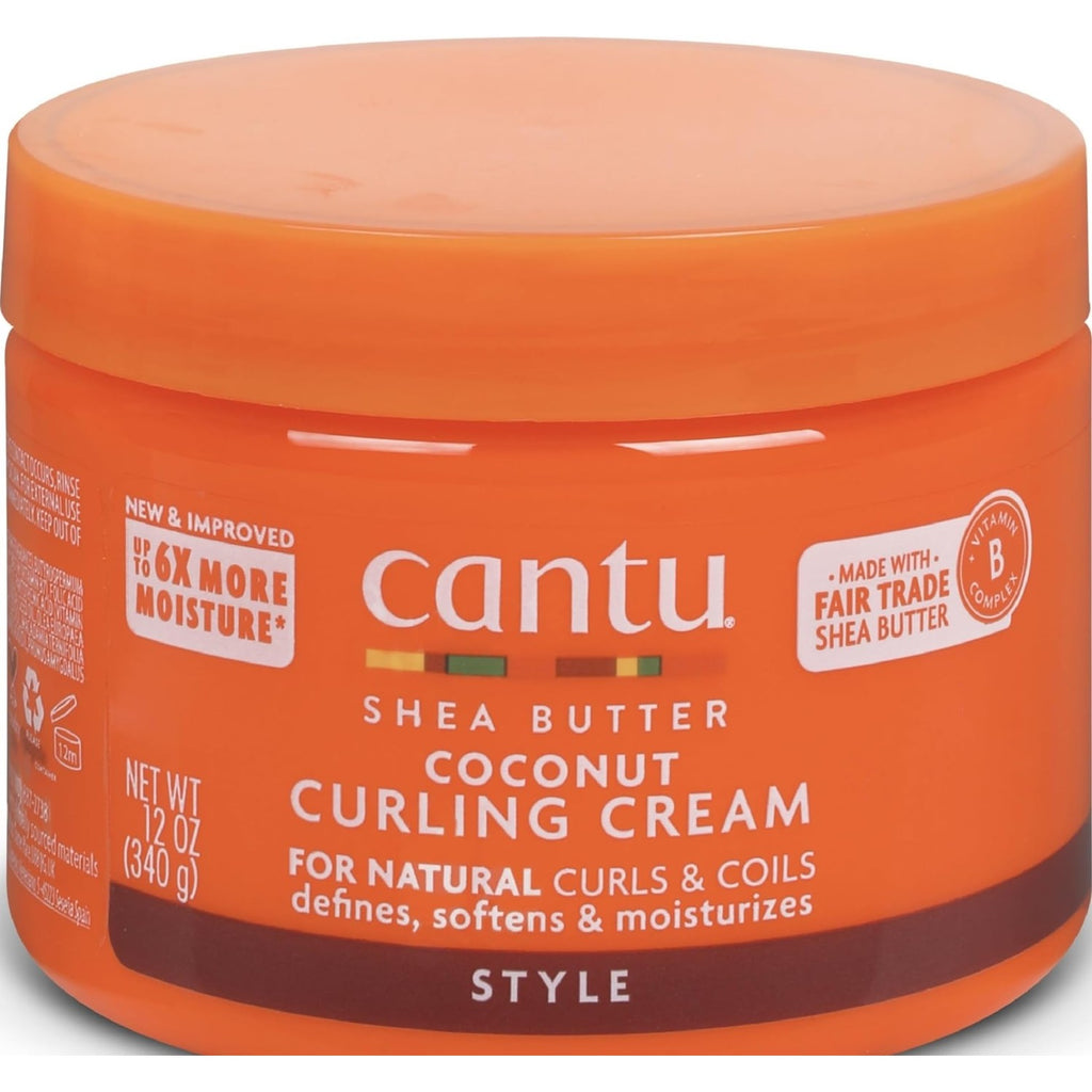 Cantu Coconut Curling Cream for Natural Hair with Pure Shea Butter, 12 oz (Pack of 2)