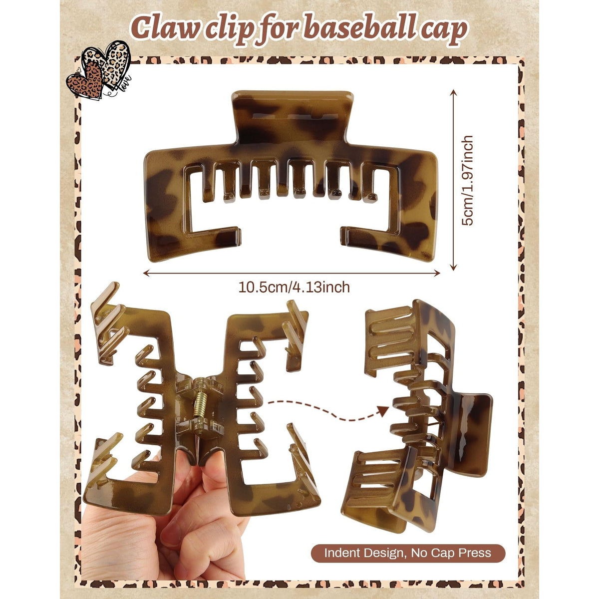Stylish claw clips designed for baseball caps. Easy to order online and perfect for everyday use. Available now!