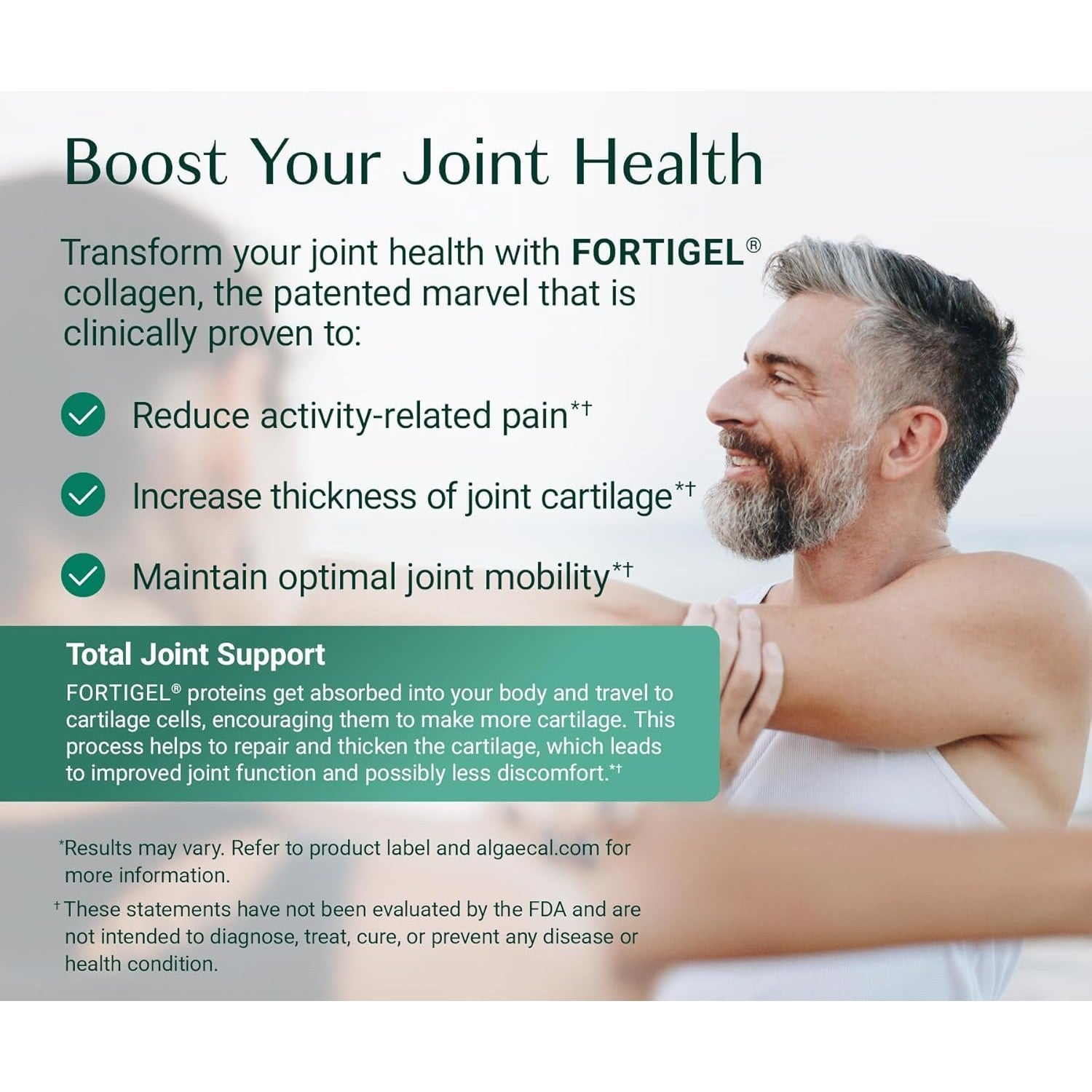 ALGAECAL Collagen Peptides, FORTIBONE®, FORTIGEL®, VERISOL®, UC-II® 1 Pack | 4 clinically supported collagen powders for stronger bones, healthier joints, smoother skin, thicker hair and tougher nails.