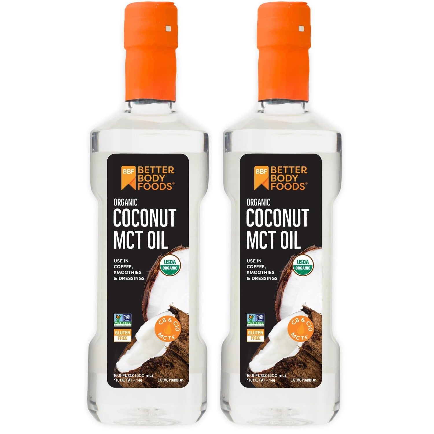 BetterBody Foods Organic Coconut MCT Oil 33.8 Fl Oz, C8 & C10, Keto Coffee | Concentrated MCTs, Support Natural Energy Levels, Palm Oil Alternative, Mediterranean Diet, Coffee, Smoothies, Dressings