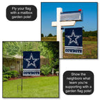 Showcase the Dallas Double Sided Garden Flag, specially curated by Curat Cart, perfect for team pride and decoration.