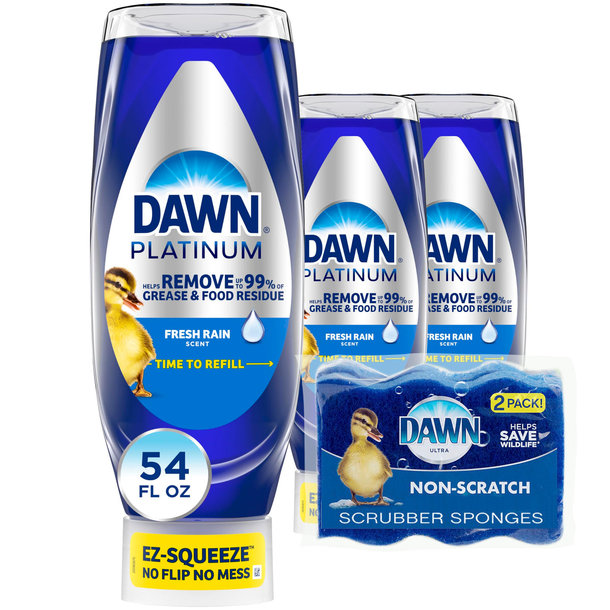 Dawn Dish Soap Squeeze Bottle, a premium import, features a fresh rain scent. Available at Curat Cart for effortless grease removal.