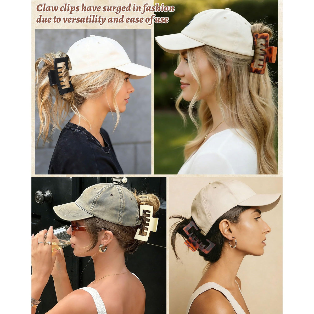 Stylish claw clips for baseball caps enhance hair styling with ease, perfect for versatility and comfort.