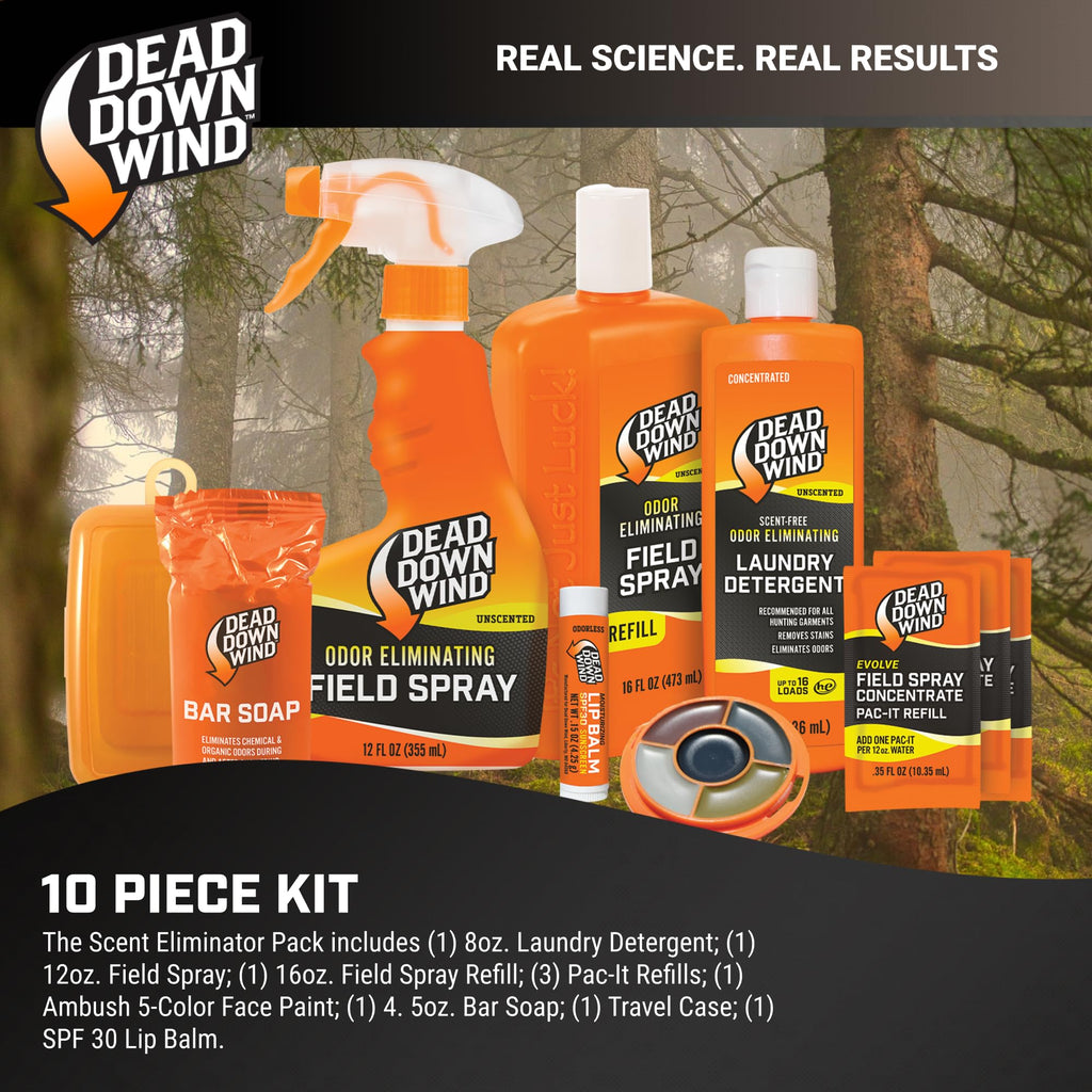 Discover the Dead Down Wind Scent Eliminator 10-piece kit, specially curated by Curat Cart for ultimate odor control and freshness.