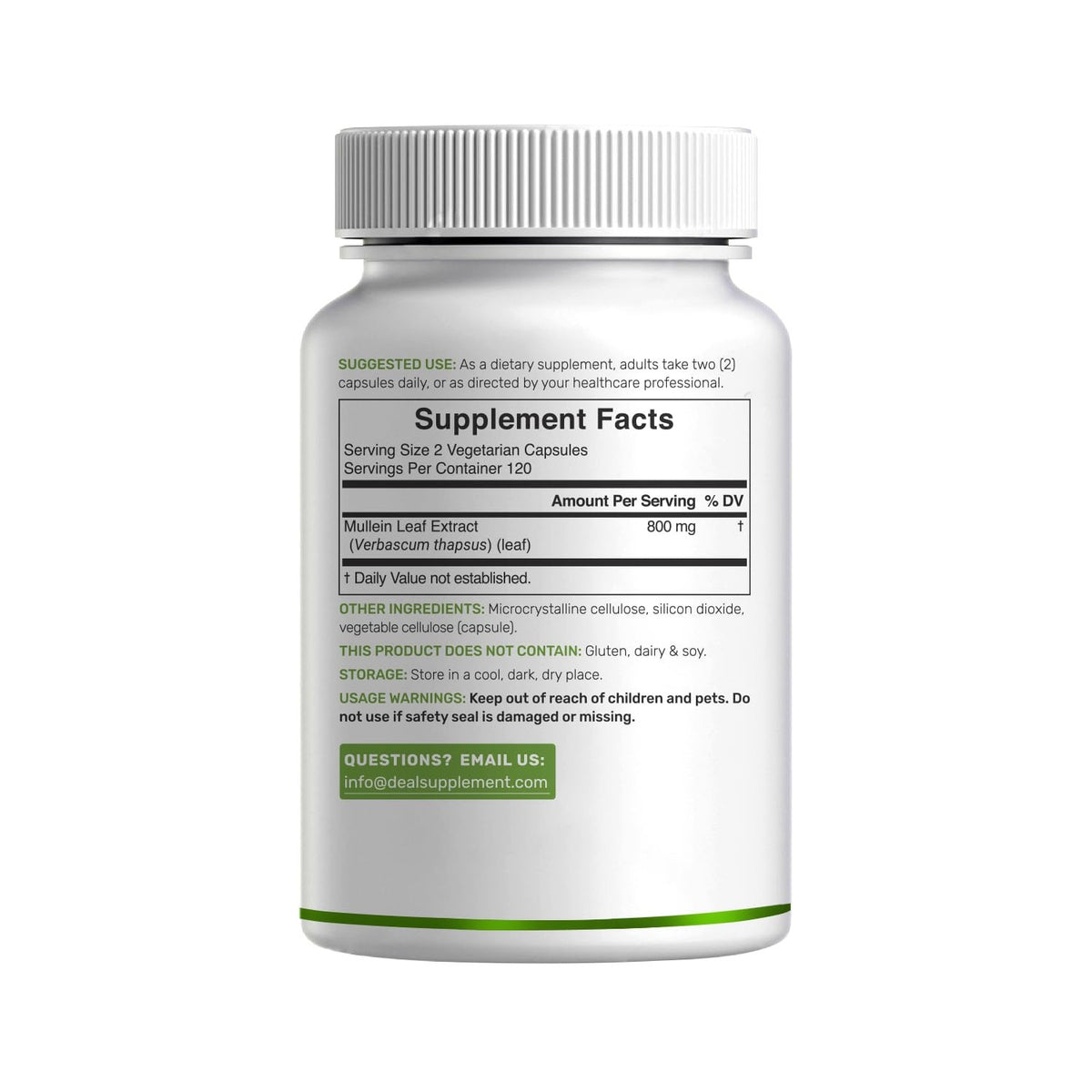 Premium imported Deal Supplement Mullein Leaf Extract in a vegan capsule form, available at Curat Cart for health enthusiasts.