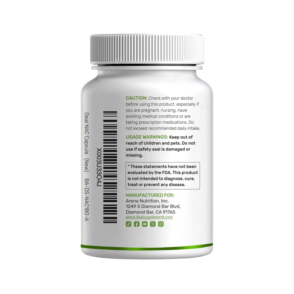 NAC Supplement by Deal Supplement, 100% Authentic and available at Curat Cart in India. Ensure health with this trusted product.