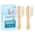Debetool Baby Hair Brush features soft goat bristles in a premium imported design, available at Curat Cart for your baby's care.