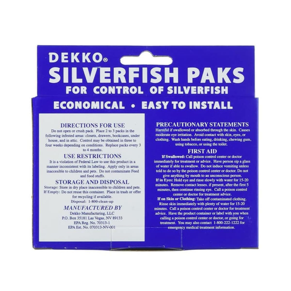 Dekko Silverfish Paks effectively control silverfish. Economical and easy to install. Available at Curat Cart.